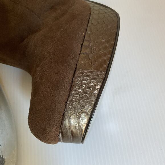 Bebe Brown Suede Over the Knee High Heel Boot with Back Lace-Up Festival Boho 8B - Picture 10 of 10